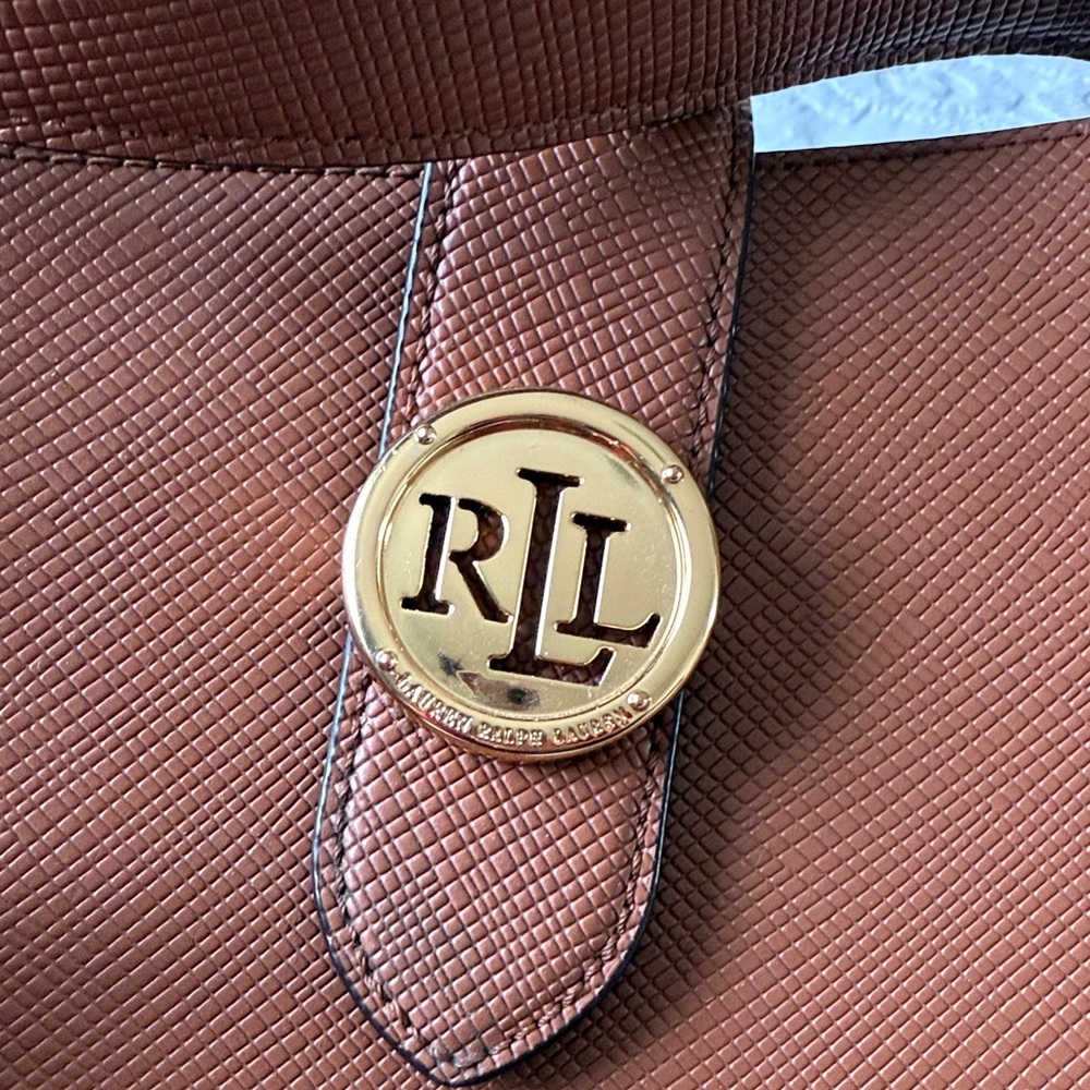 Lauren Ralph Brown Leather Crossbody Bag - Picture 3 of 7